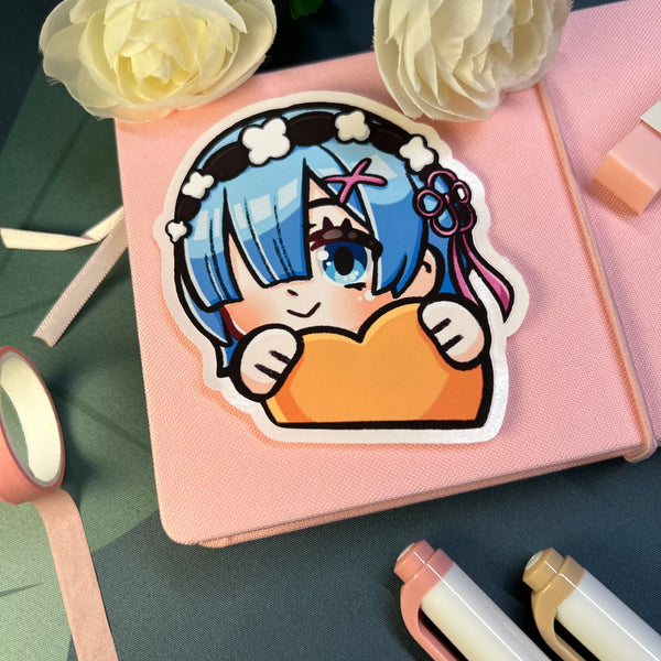 Rem Emote 3in Stickers