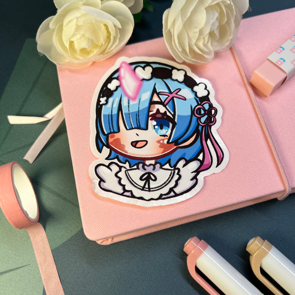 Rem Emote 3in Stickers