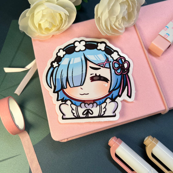 Rem Emote 3in Stickers