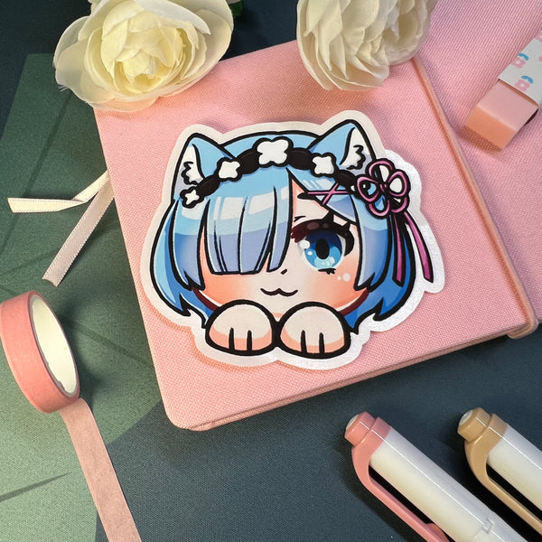 Rem Emote 3in Stickers