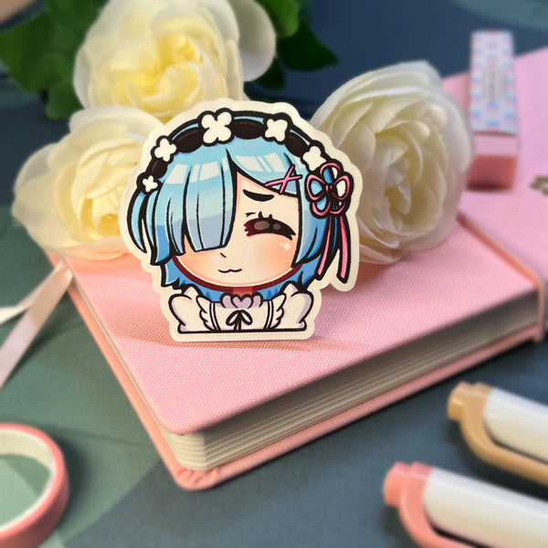 Rem Emote 2in Stickers