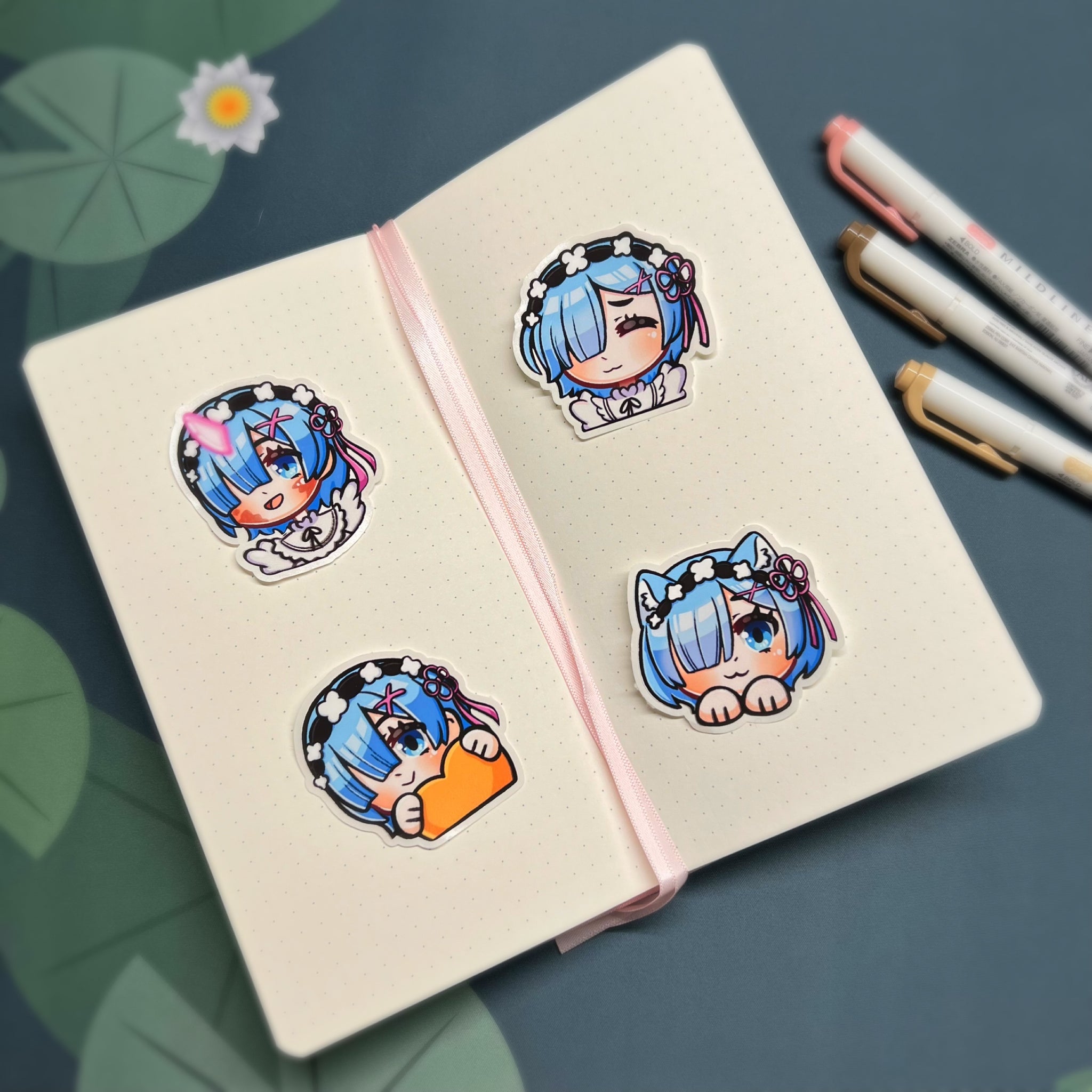 Rem Emote 2in Stickers