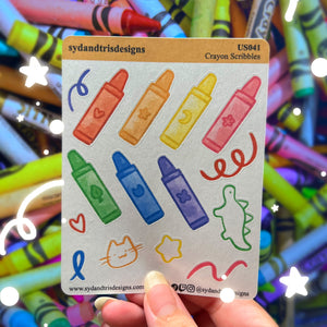 US041 Crayon Scribbles Sticker Sheet