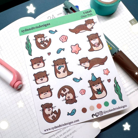 US049 Otter Pals Sticker Sheet