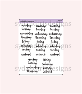 US010 - Weekdays Stickers