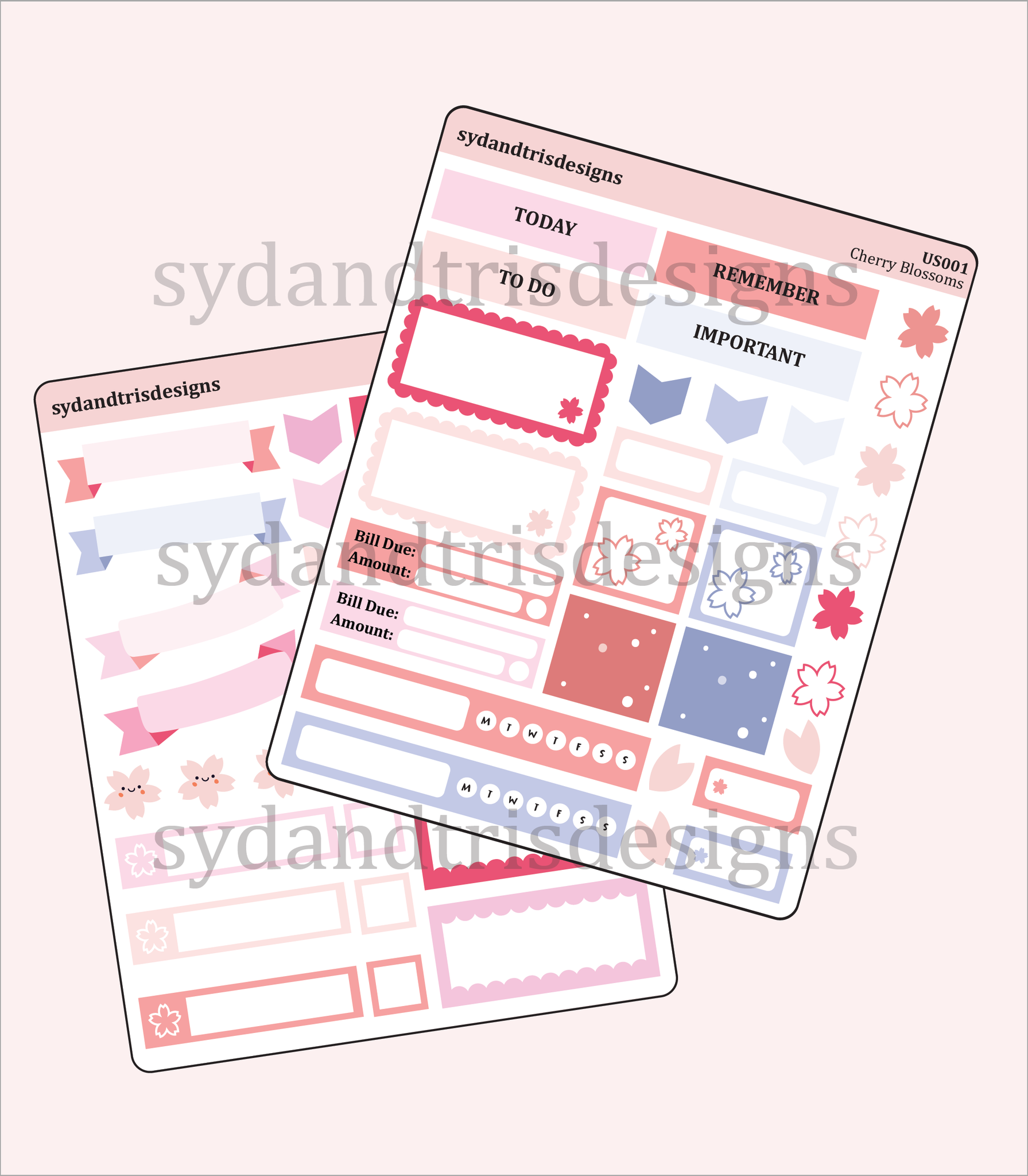 US001 - Cherry Blossoms Sticker Set