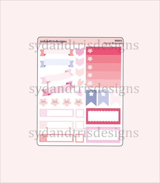 US001 - Cherry Blossoms Sticker Set