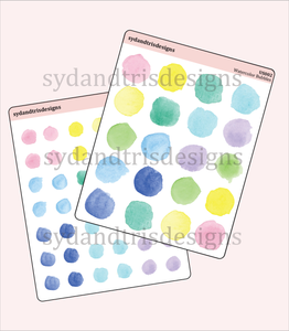 US002 - Watercolor Bubbles Sticker Set