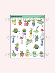 US005 - Watercolor Houseplant Stickers