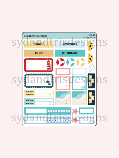 US007 - Beachy Vibes Sticker Set