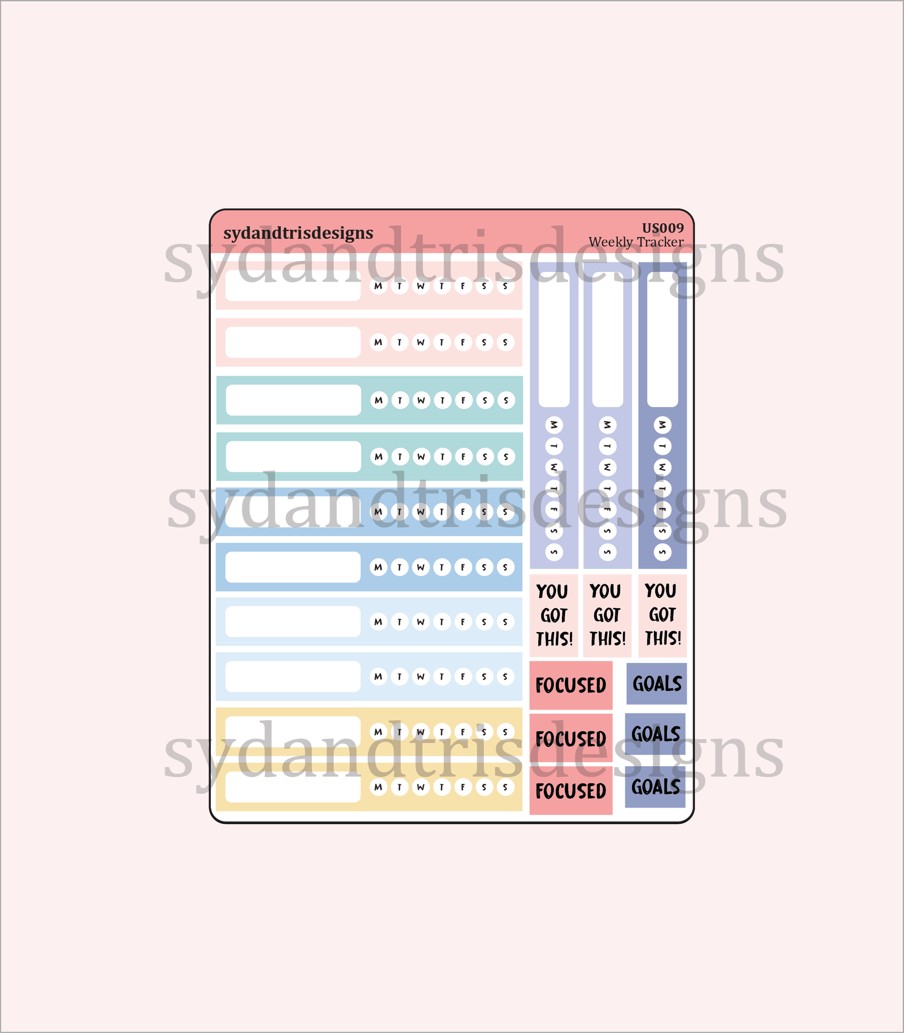 US009 - Weekly Habit Tracker Stickers – Syd and Tris Designs