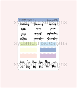 US011 - Months Stickers